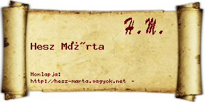 Hesz Márta névjegykártya